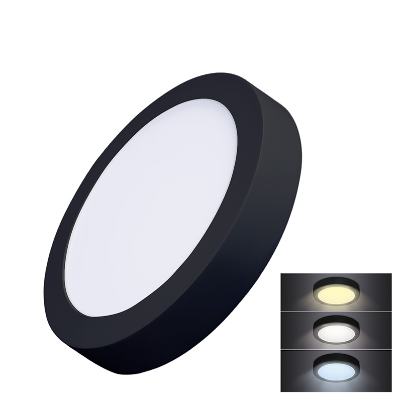 Solight LED mini panel CCT, přisazený, 18W, 1530lm, 3000K, 4000K, 6000K, kulatý,