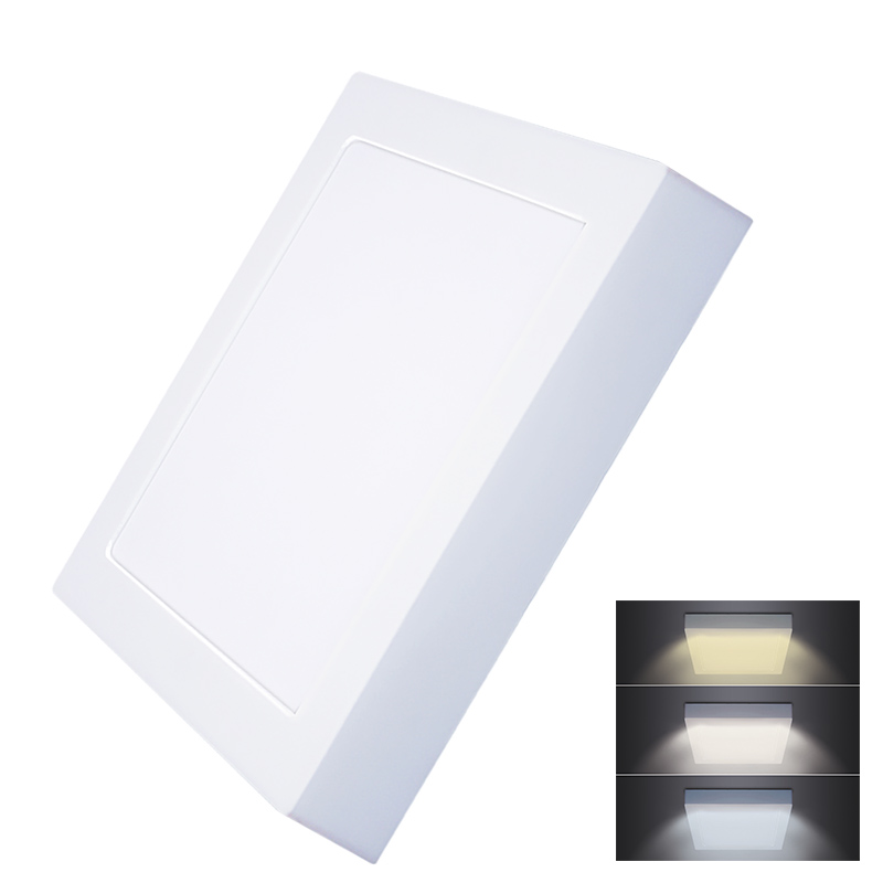 Solight LED mini panel CCT, přisazený, 18W, 1530lm, 3000K, 4000K, 6000K, čtvercový