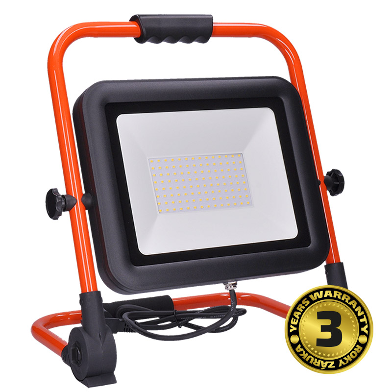 Solight LED reflektor PRO se sklopným stojanem, 100W, 9200lm, 5000K, kabel se zástrčkou, IP65