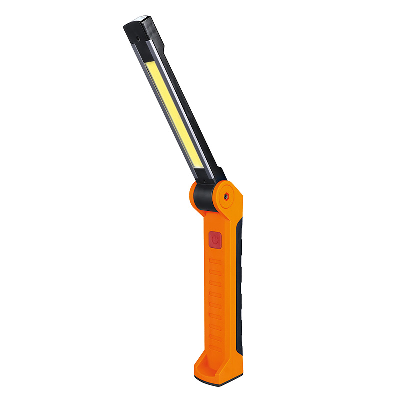 Solight pracovní nabíjecí LED lampa, 500lm + 70lm, COB, Li-Ion, USB, černooranžová WM20
