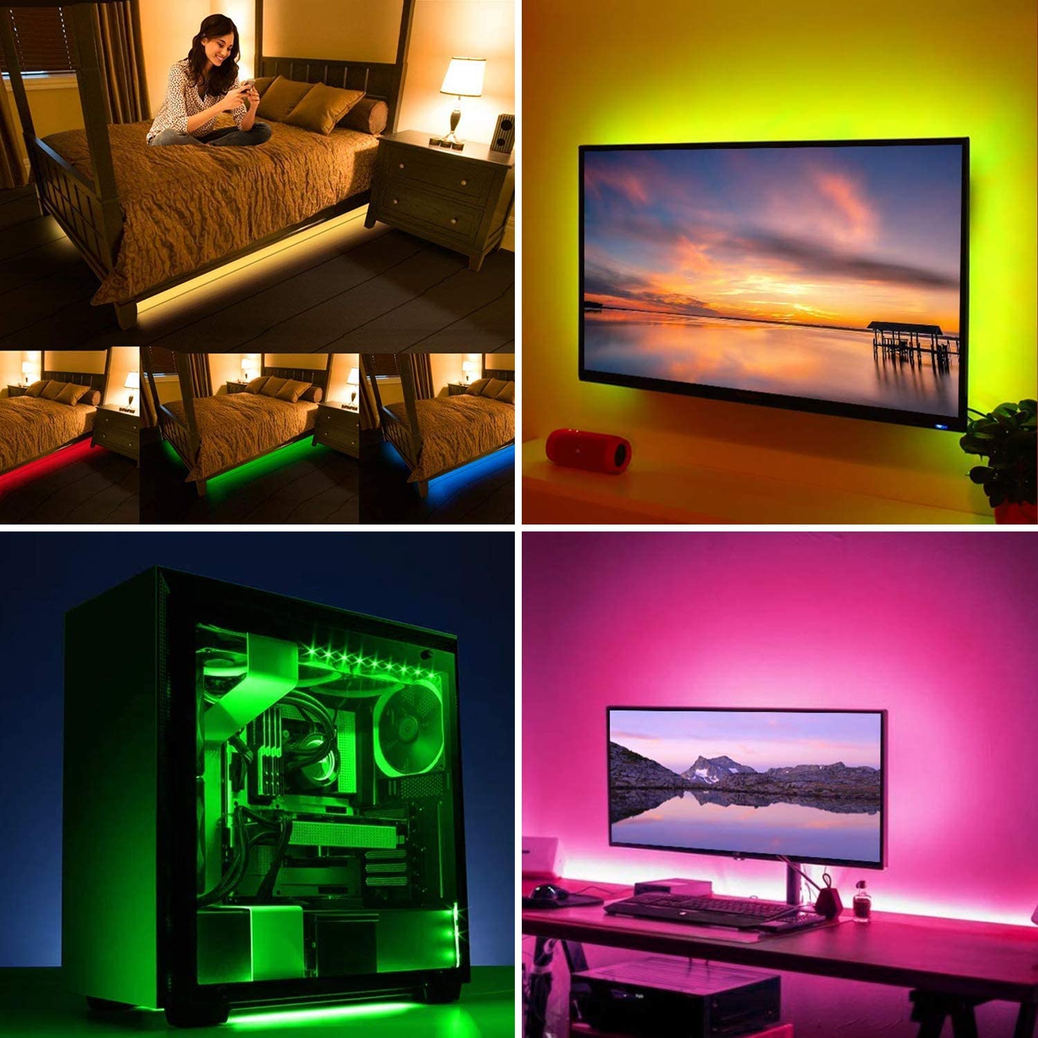 Solight LED RGB pásek pro TV, 2x 50cm, USB, vypínač, dálkový ovladač WM504