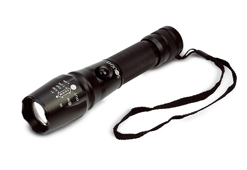 Solight LED nabíjecí profesionální svítilna, 600lm, T6 XML Cree LED, zoom, Li-Io
