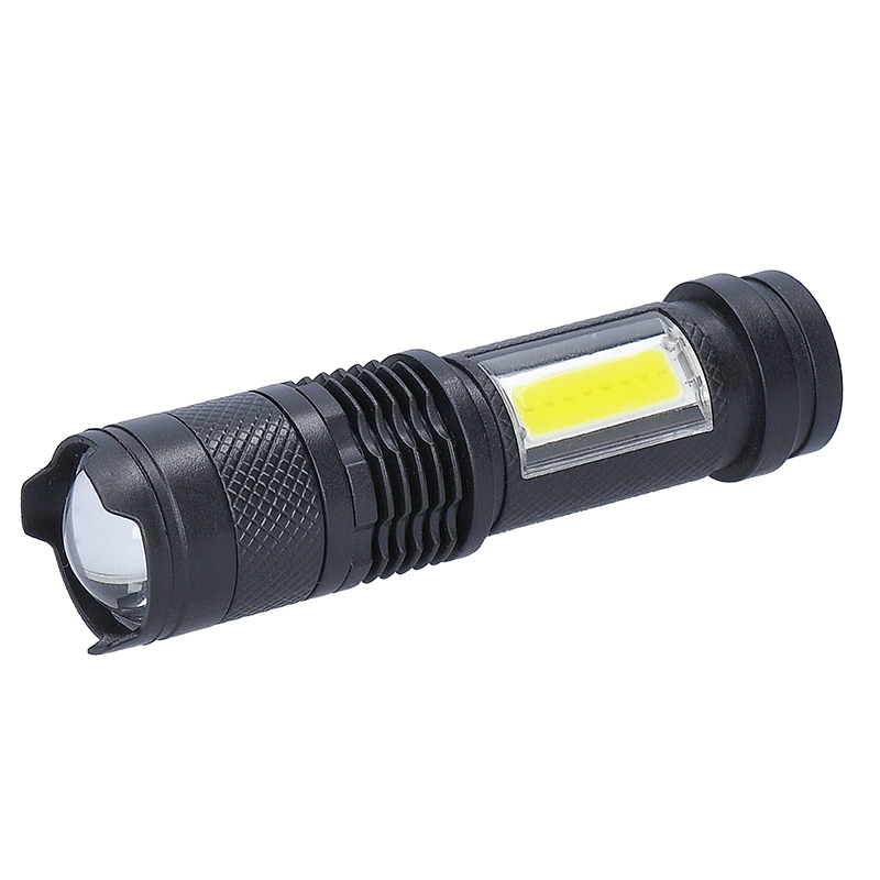 Solight LED nabíjecí kapesní svítilna se zoomem, 100lm + 70lm, Li-Ion, USB, černá WN49