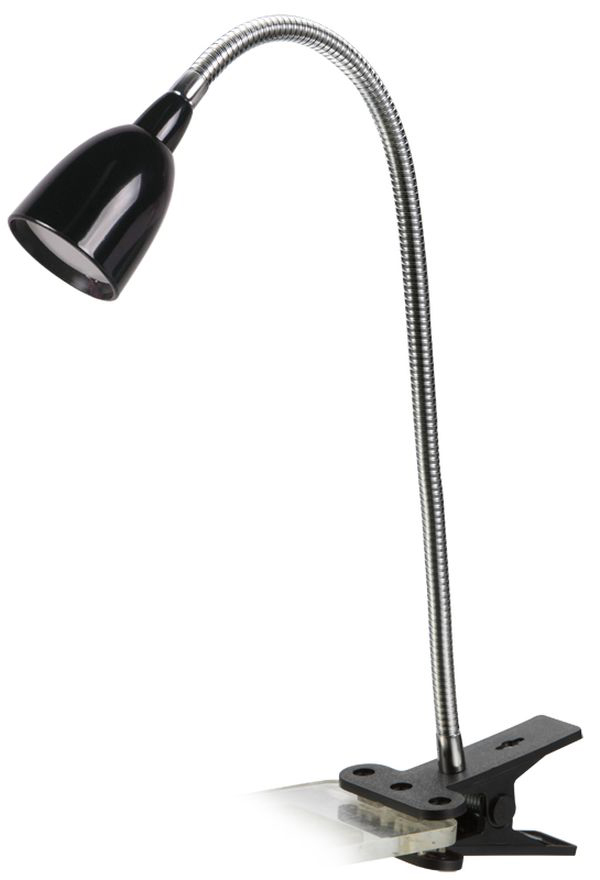 Solight LED stolní lampička, 2.5W, 3000K, clip, černá barva