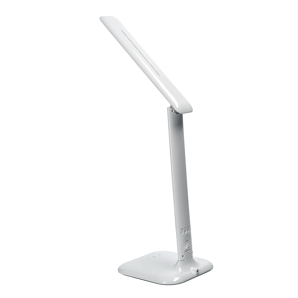 Solight LED stmívatelná stolní lampička s displejem, 7W, volba teploty světla, bílý lesk WO43