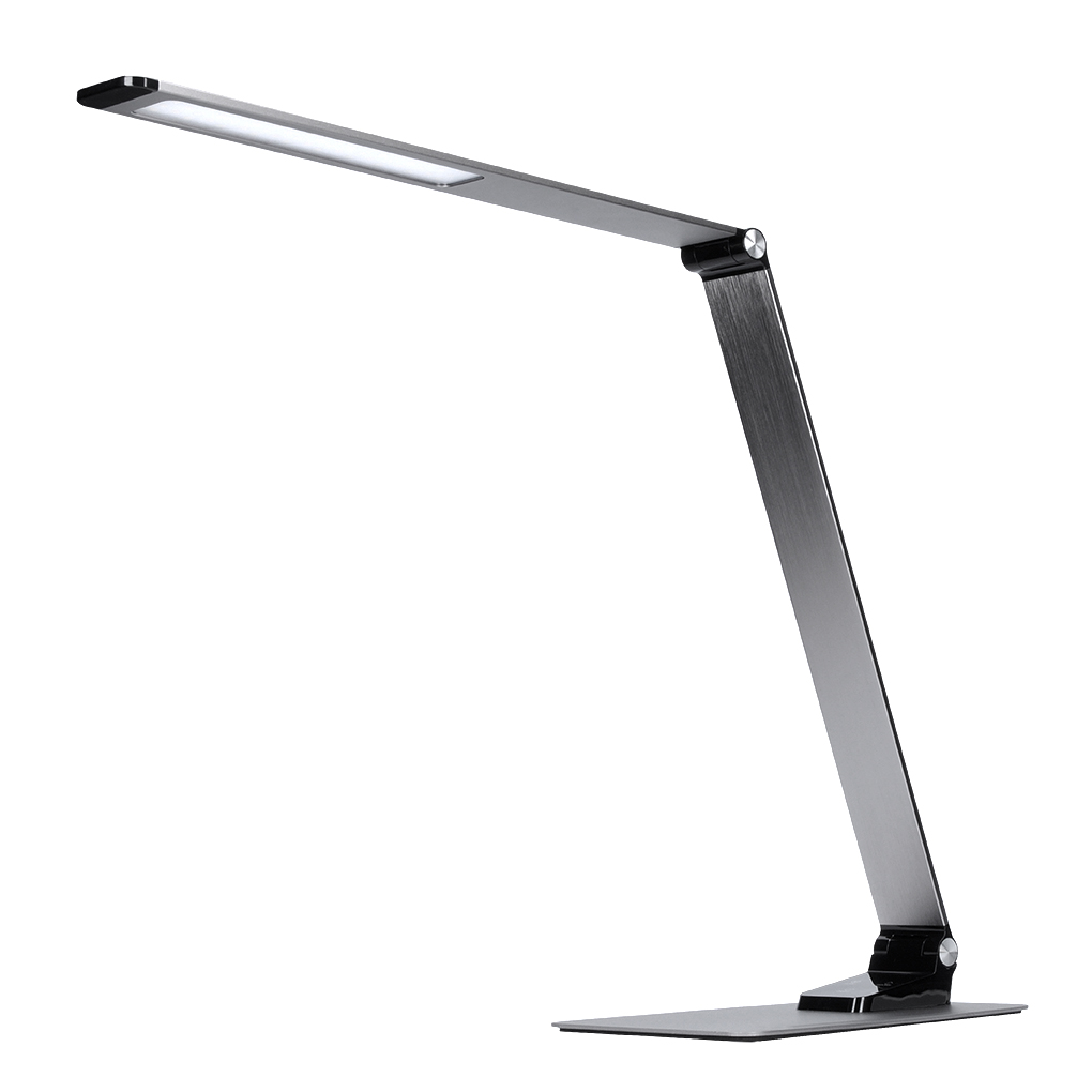 Solight LED stolní lampička stmívatelná, 11W, změna chromatičnosti, broušený hliník, stříbrná WO51-S
