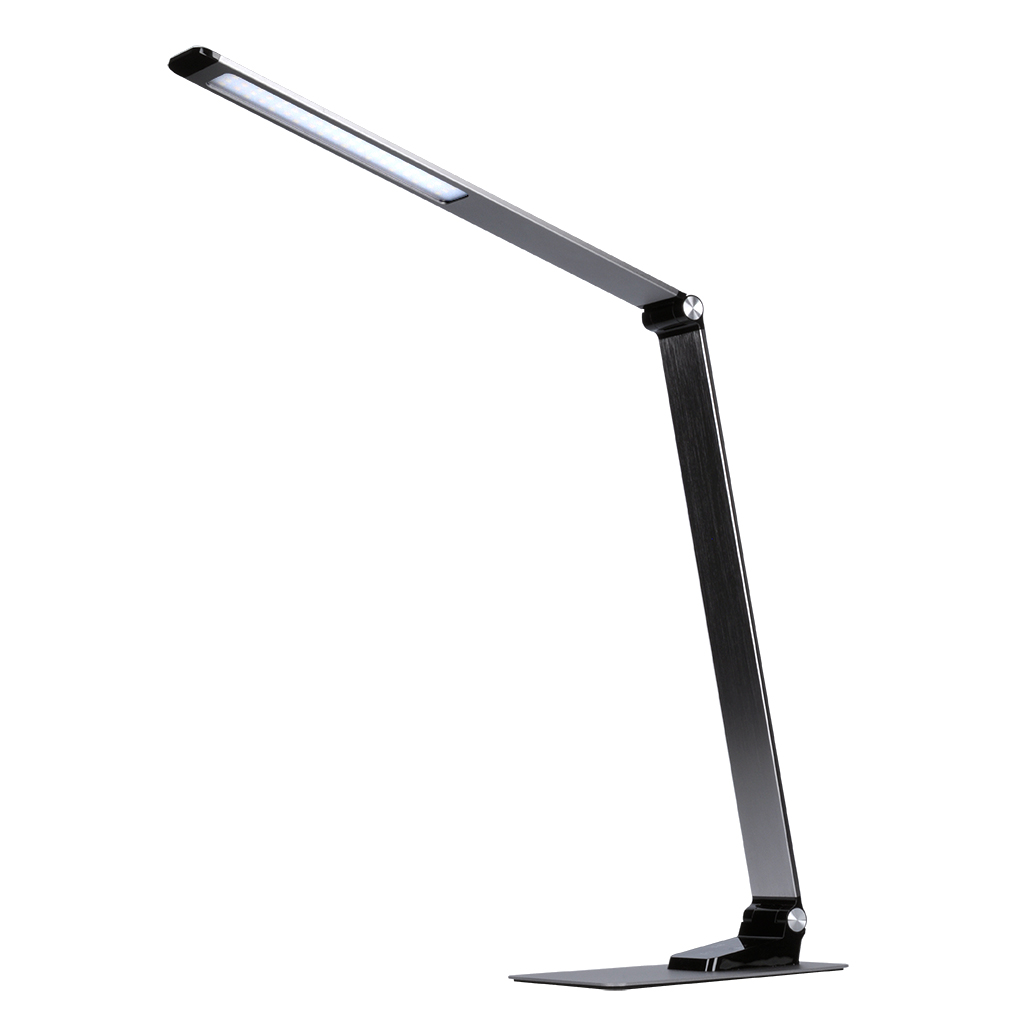 Solight LED stolní lampička stmívatelná, 11W, změna chromatičnosti, broušený hliník, stříbrná WO51-S