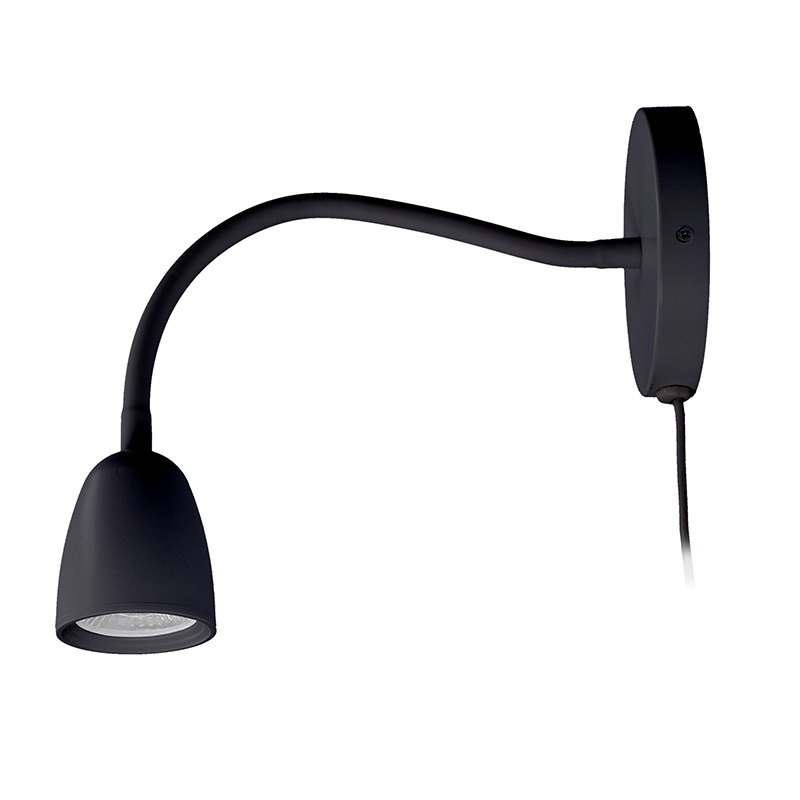 Solight LED nástěnná lampička, stmívatelná, 4W, 280lm, 3000K, černá WO54-B