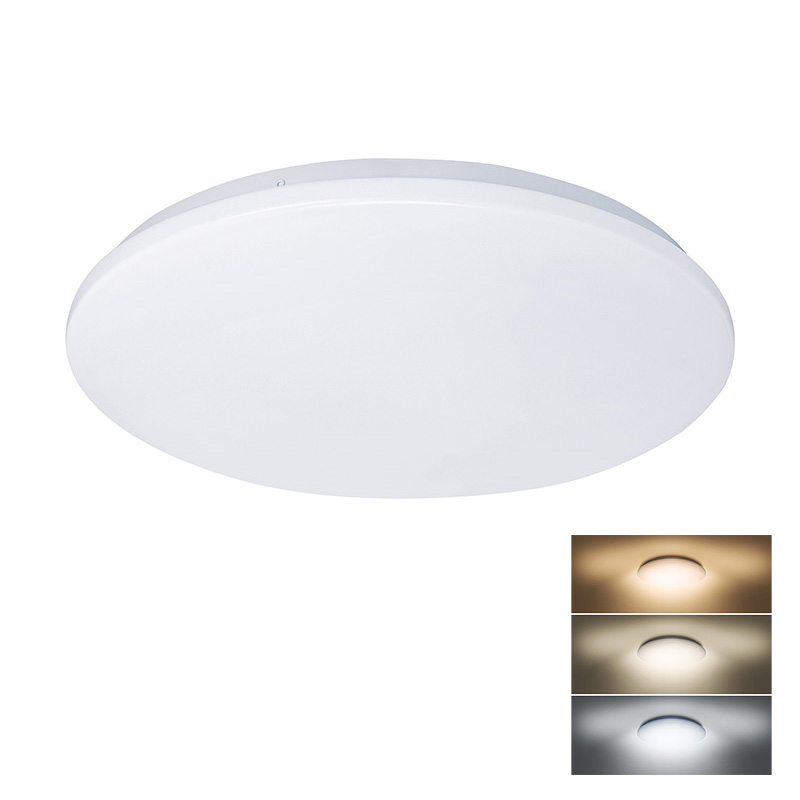 Solight LED stropní světlo Plain, 3CCT, 24W, 1920lm, 3000K, 4000K, 6000K, kulaté, 38cm