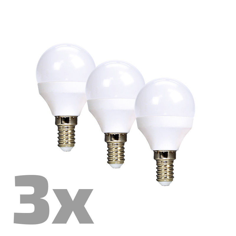 ECOLUX LED žárovka Ecolux 3-pack , miniglobe, 6W, E14, 3000K, 450lm, 3ks WZ433-3